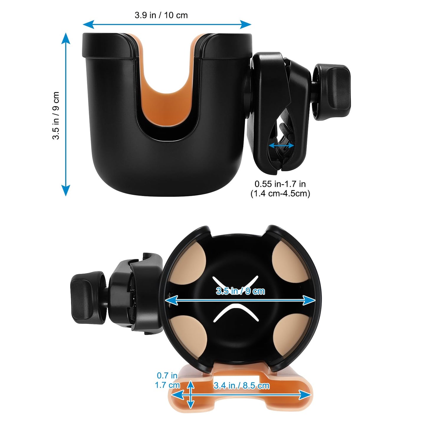 Accmor 2-in-1 Walker Cup Holder with Phone Holder, Wheelchair Cup Holder, Rollator Cup Holder, Cup Phone Holder for Walker, Wheelchair, Rollator, Mobility Scooter