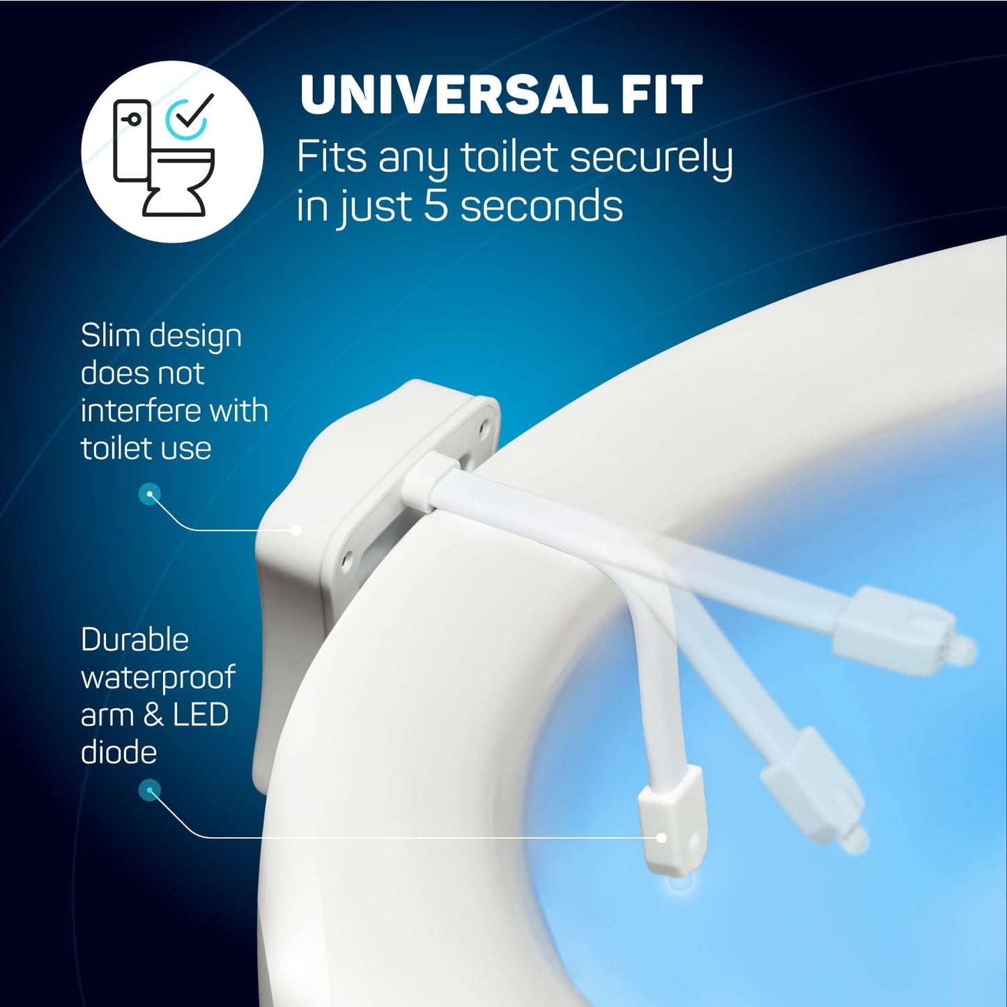 ToiLight The Original Toilet Bowl Night Light. Fun Useful Bathroom Motion Sensor Tech Gadget. Funny Novelty Birthday Gift Idea. Stocking Stuffer for Him Her Guys Men Mom Brother