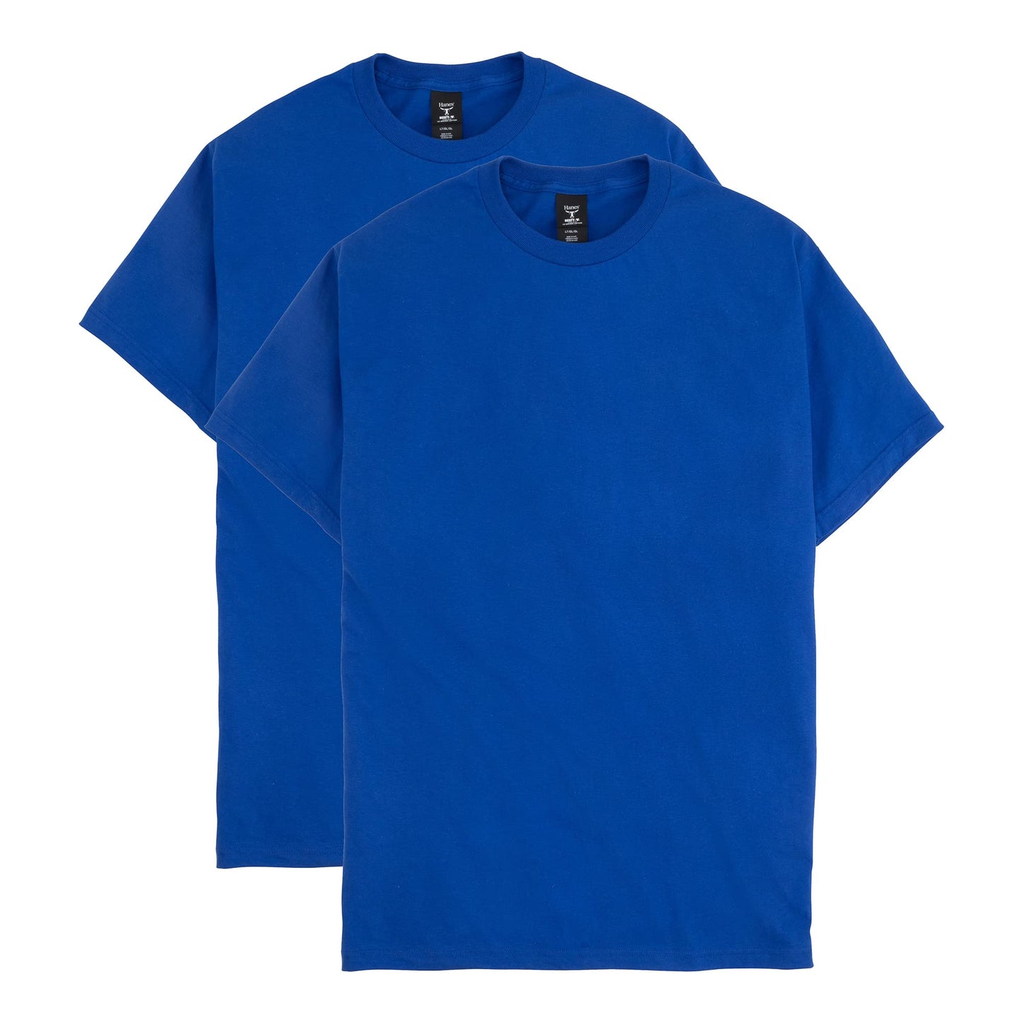 Hanes mens Beefy Short Sleeve Tee Value Pack (2-pack) (Availble in Tall) fashion t shirts, Deep Royal, X-Large Tall US
