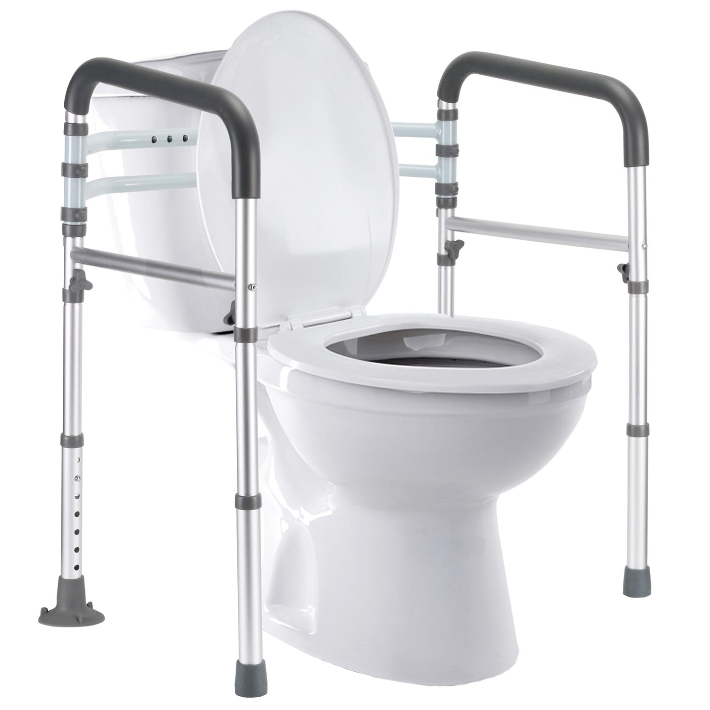 Lianjindun Toilet Safety Rails, Adjustable Toilet Frame for Elderly, Seniors, Handicap & Disabled, Foldable Handicap Toilet Handles Fit Any Toilets (300 LB)