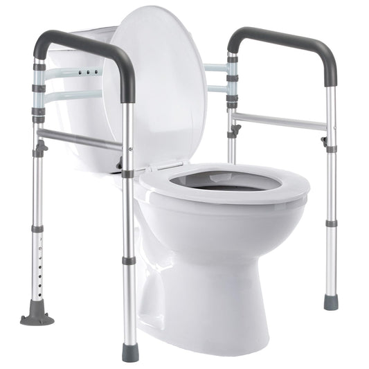 Lianjindun Toilet Safety Rails, Adjustable Toilet Frame for Elderly, Seniors, Handicap & Disabled, Foldable Handicap Toilet Handles Fit Any Toilets (300 LB)