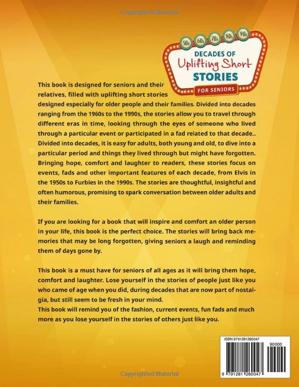 Decades of Uplifting Short Stories for Seniors: 100 Funny Stories from the 50s to 90s that are Easy to Read for Elderly Women and Men (LARGE PRINT)