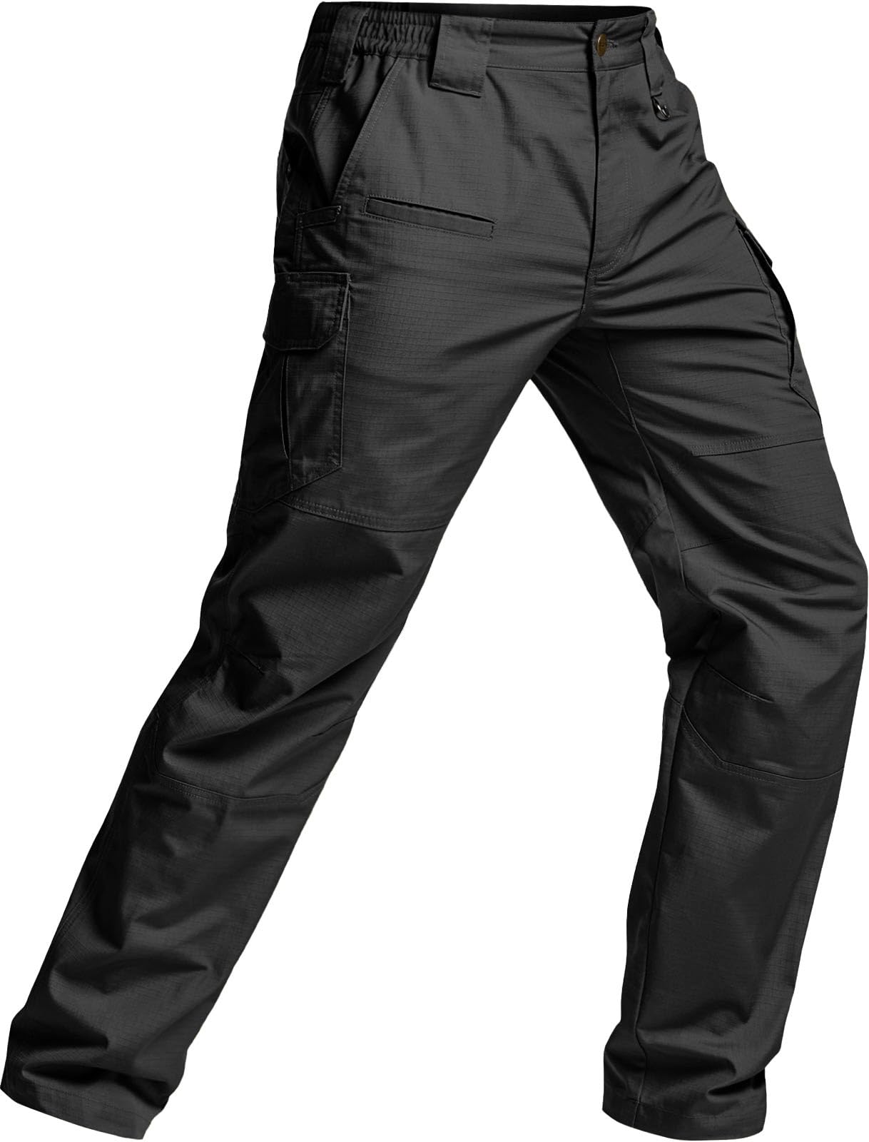 CQR Men's Tactical Pants, Water Resistant Ripstop Cargo Pants, Lightweight EDC Work Hiking Pants, Outdoor Apparel, Raider Mag Pocket Black, 32W x 32L