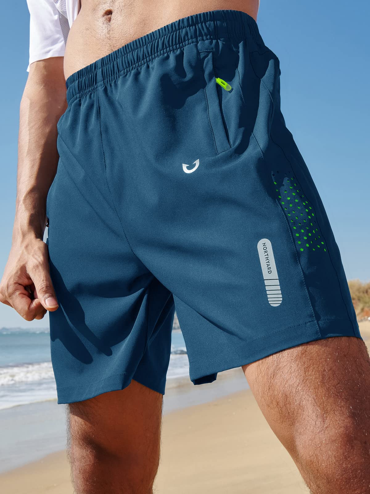 NORTHYARD Men's Athletic Running Shorts Quick Dry Workout Shorts 7"/ 5"/ 9" Lightweight Sports Gym Basketball Shorts Hiking Exercise Seablue M