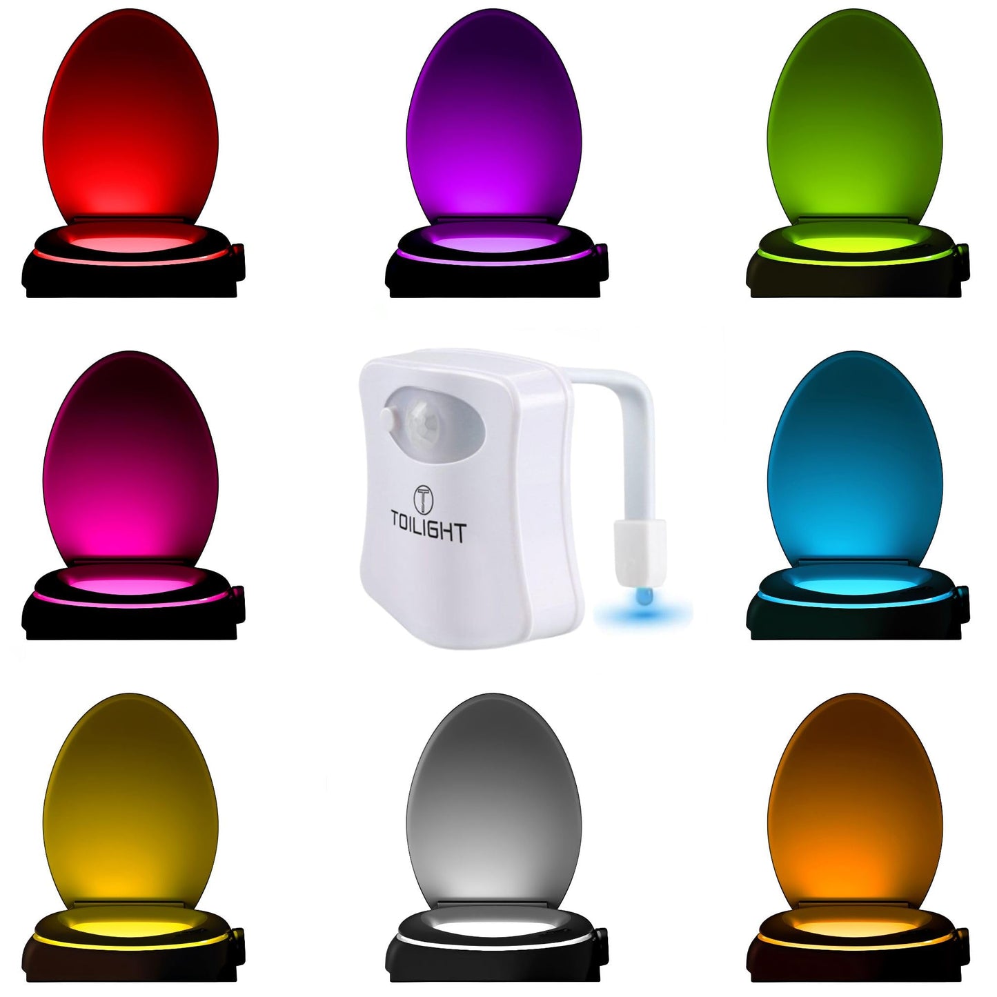 ToiLight The Original Toilet Bowl Night Light. Fun Useful Bathroom Motion Sensor Tech Gadget. Funny Novelty Birthday Gift Idea. Stocking Stuffer for Him Her Guys Men Mom Brother