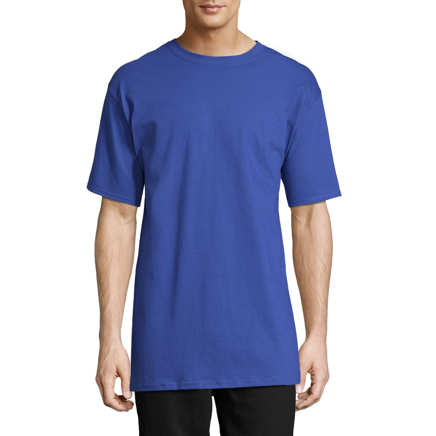 Hanes mens Beefy Short Sleeve Tee Value Pack (2-pack) (Availble in Tall) fashion t shirts, Deep Royal, X-Large Tall US