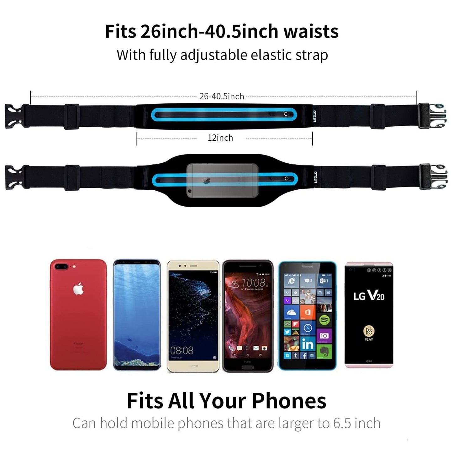 Running Belt Fanny Pack, Running Waist Pack for Women & Men USA Patented Hands-Free Reflective Runner Pouch Belt Fitness Workout Bag No-Bounce Adjustable Sport Travel Fanny Pack Cell