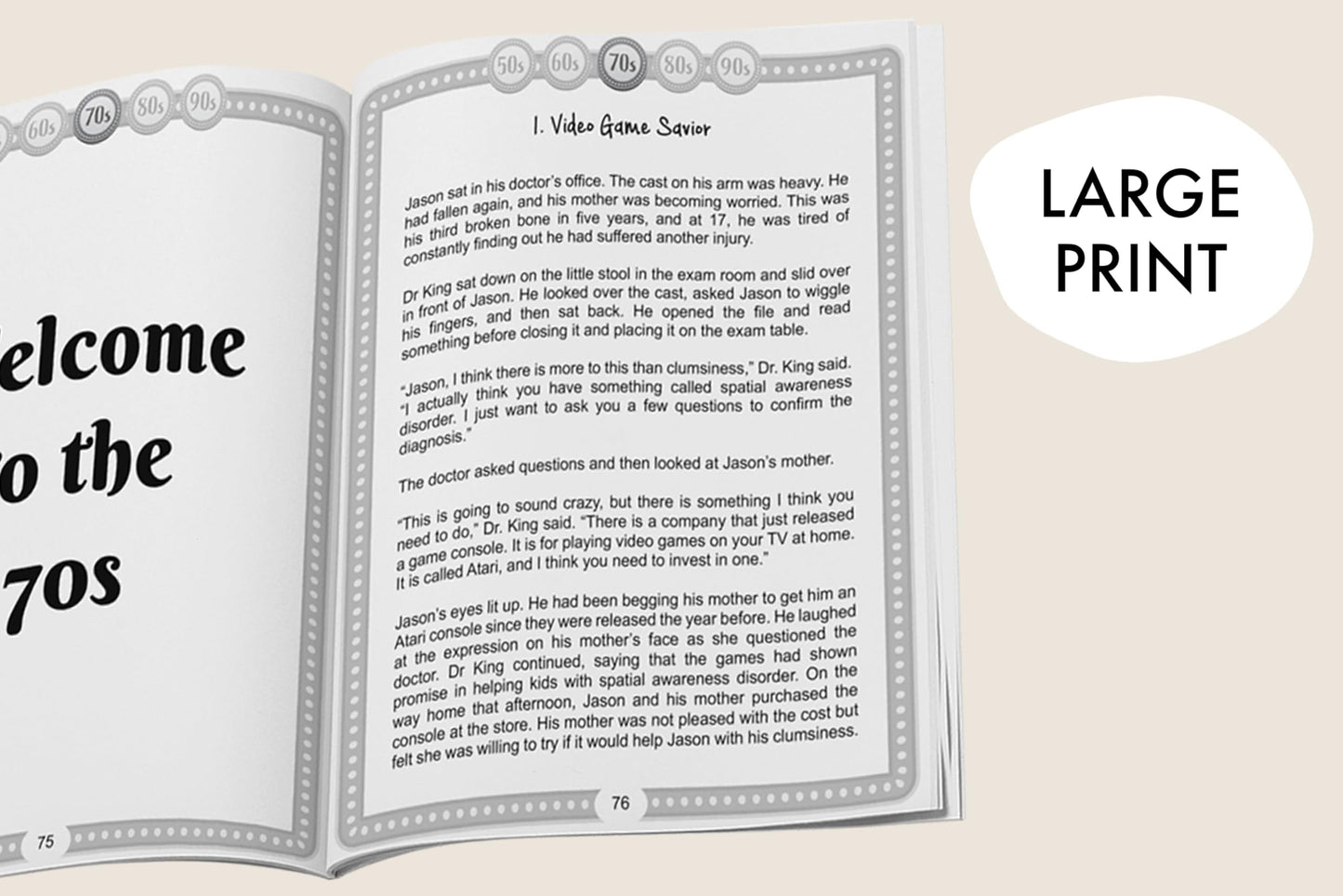 Decades of Uplifting Short Stories for Seniors: 100 Funny Stories from the 50s to 90s that are Easy to Read for Elderly Women and Men (LARGE PRINT)