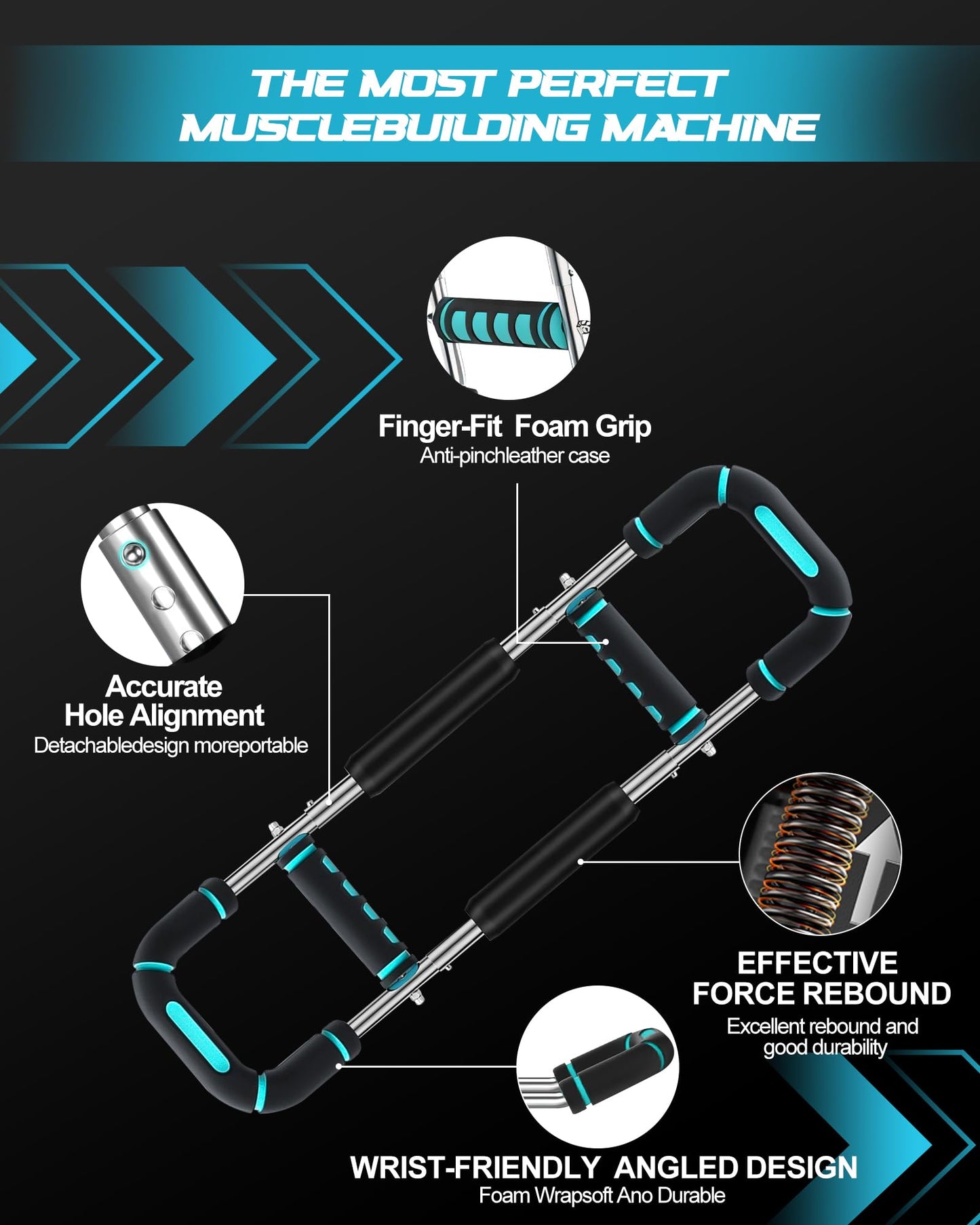 2025 Pro Twister Arm Trainer, Adjustable Power Twister Bar, Chest Shoulder Arm Workout Equipment, Portable Detachable Upper Body Fitness Machine for Home & Gym