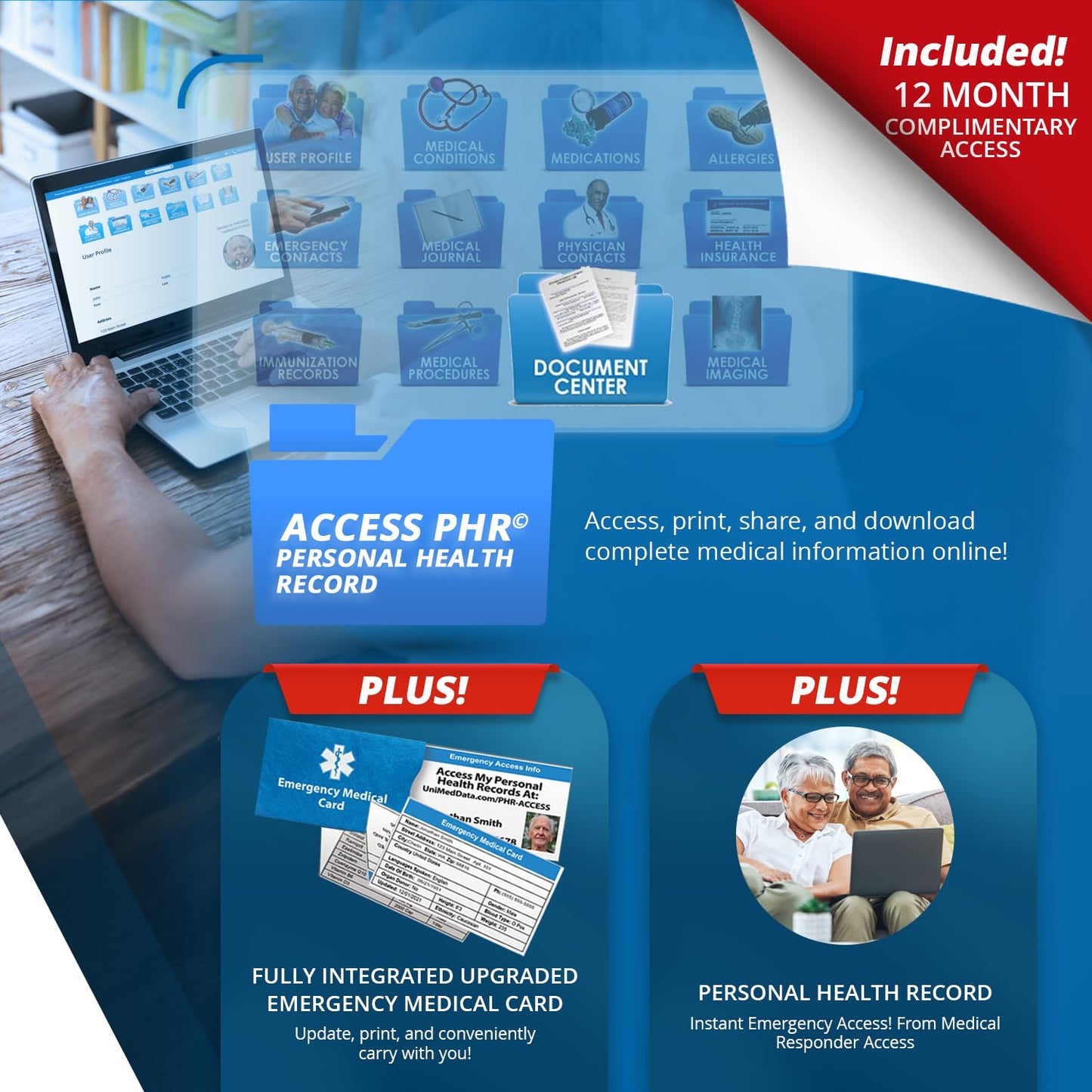 Sport Medical Alert Bracelet for Men & Women – Customizable Medical ID Bracelet with Personalized Engraving, Emergency Identification Card, Complimentary Access to PHR (Personal Health Record) – Black