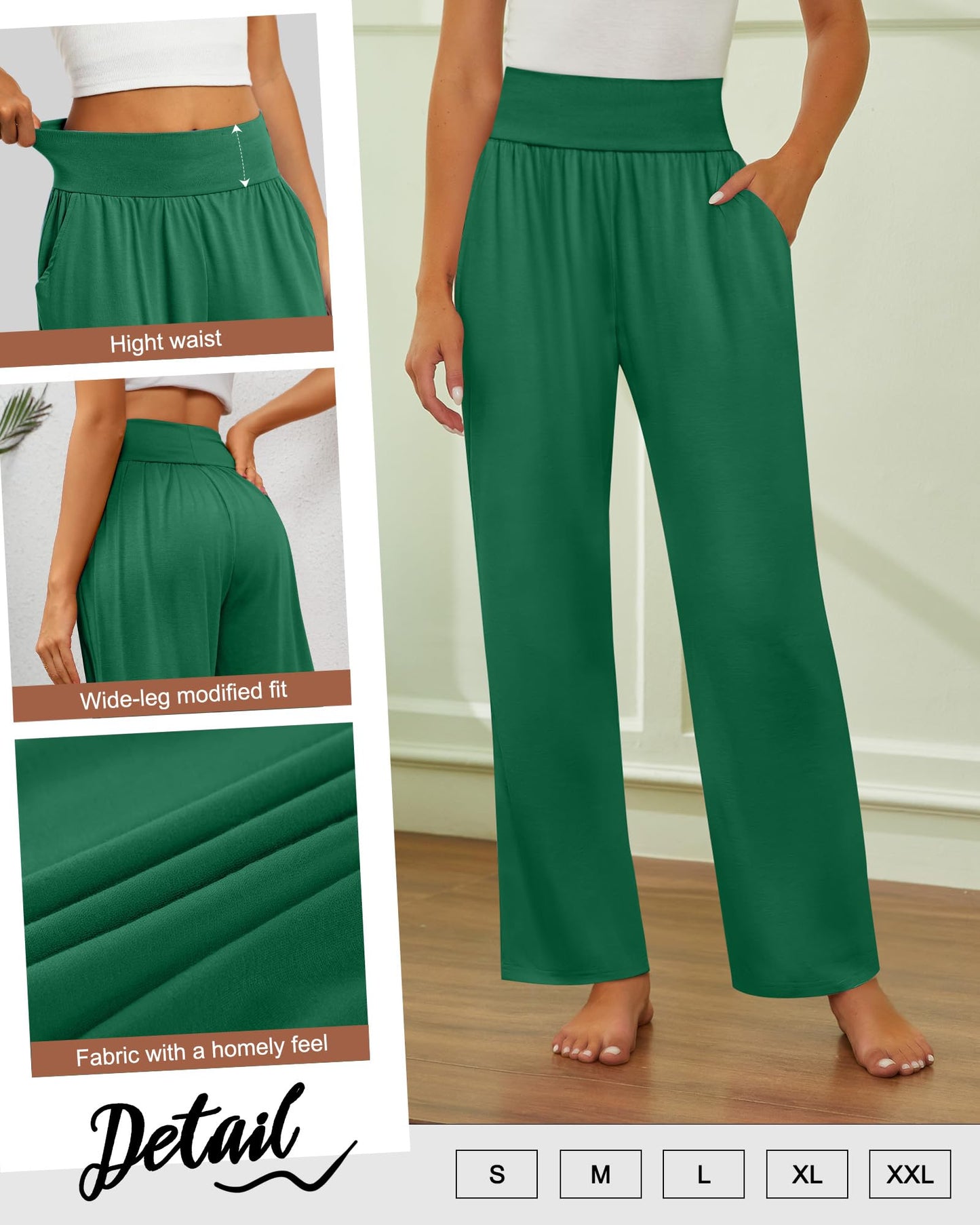 3 Pcs Women's Wide Leg Yoga Pant Comfy Loose Sweatpants High Waist Lounge Casual Athletic Pant Workout Joggers Pant (Black, Green, Red,XX-Large)