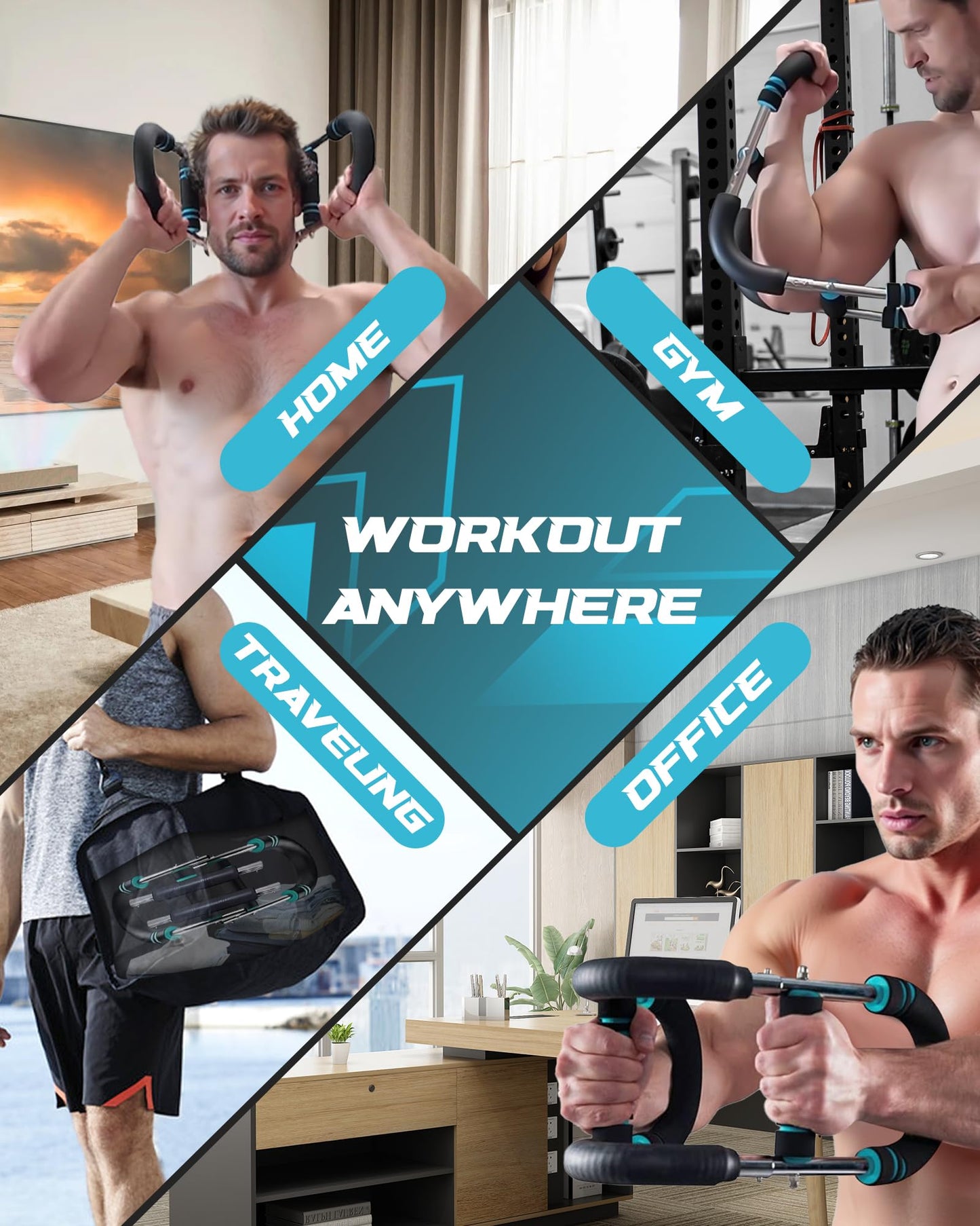 2025 Pro Twister Arm Trainer, Adjustable Power Twister Bar, Chest Shoulder Arm Workout Equipment, Portable Detachable Upper Body Fitness Machine for Home & Gym