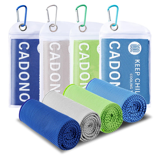 4 Pack Cooling Towel (40"x12"), Soft Breathable Chilly Towel, IceTowel, Microfiber Towels for Yoga, Sport, Running, Workout,Gym, Camping, Fitness, Workout & More Activities(Multicolor)