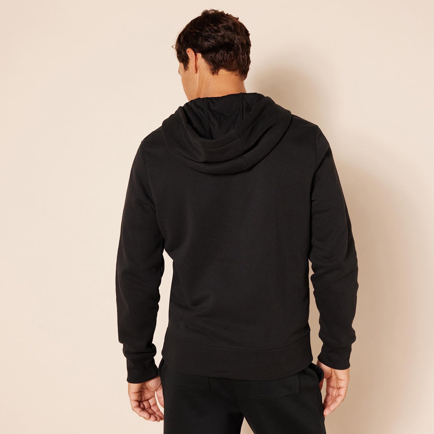 Amazon Essentials Men's Full-Zip Fleece Hoodie (Available in Big & Tall), Black, Large