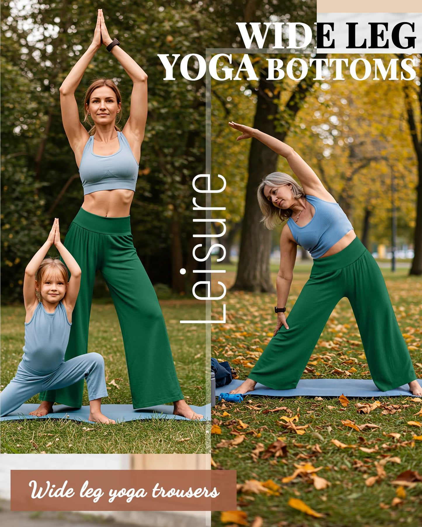 3 Pcs Women's Wide Leg Yoga Pant Comfy Loose Sweatpants High Waist Lounge Casual Athletic Pant Workout Joggers Pant (Black, Green, Red,XX-Large)