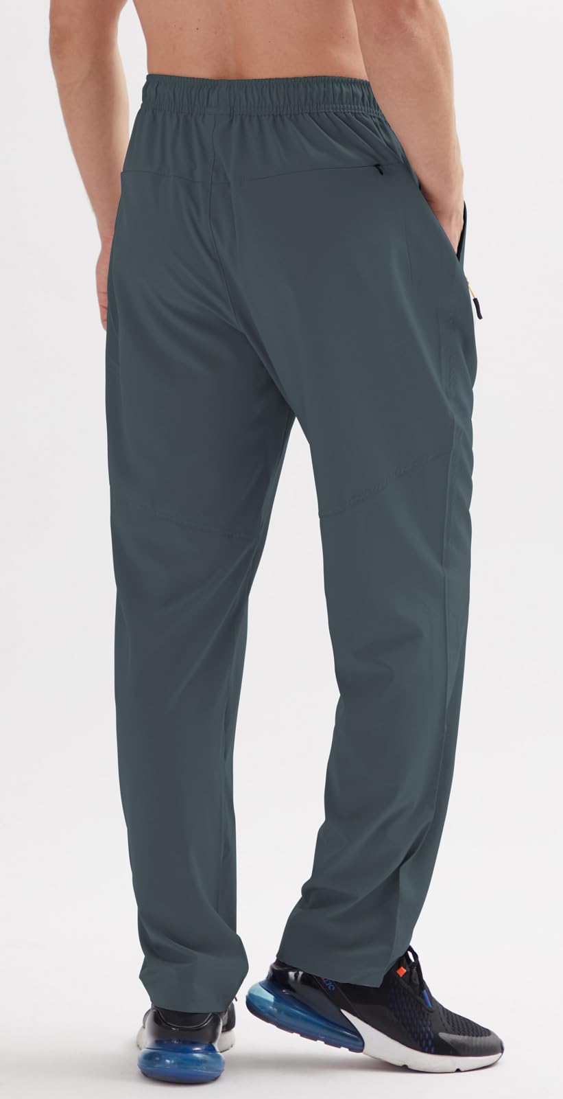 Mens Sweat Pants, with Pockets Outdoor Lightweight Breathable Quick Dry Athletic Jogging Hiking Pants with Elastic Waist Navy