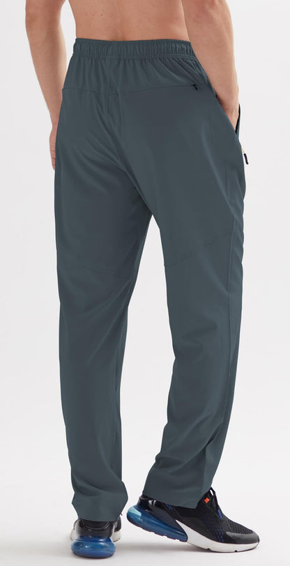 Mens Sweat Pants, with Pockets Outdoor Lightweight Breathable Quick Dry Athletic Jogging Hiking Pants with Elastic Waist Navy