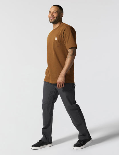 Carhartt mens Loose Fit Heavyweight Short-sleeve Pocket T-shirt work utility t shirts, Oiled Walnut Heather, 3X-Large US