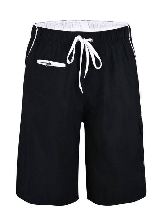 unitop Men's Lightweight Quick Dry Board Trunks Black and White 34