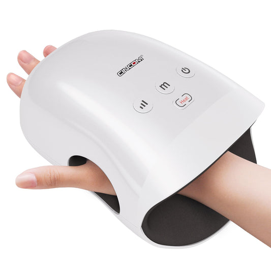 CINCOM Hand Massager - Cordless Hand Massager with Heat and Compression for Arthritis and Carpal Tunnel, Gifts for Women(White)