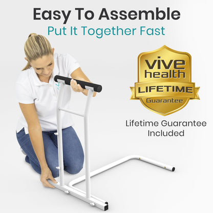 Vive Toilet Safety Frame with Arms (FSA/HSA Eligible) - Toilet Safety Support Rail for Seniors - Toilet Bar with Handles for Elderly, Handicapped & Disabled - Bathroom Assistance Aid to Help Stand