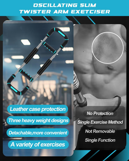 2025 Pro Twister Arm Trainer, Adjustable Power Twister Bar, Chest Shoulder Arm Workout Equipment, Portable Detachable Upper Body Fitness Machine for Home & Gym