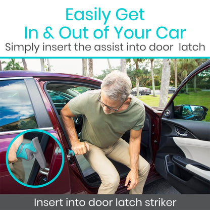 Vive Car Handle Assist for Elderly - Scratch Proof Latch - Auto Grab Bar Cane Support Aid - Standing Mobility Safety Tip to Help Get Out - Portable Assistive Device for Seniors, Handicapped