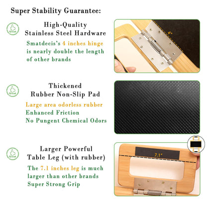 Smatdecis Couch Arm Tray Table Sofa Arm Clip Table, Armrest Tray Table Suitable for Home Drinks/Fast Food/Fruit Etc, Large Size Multi-Function Natural