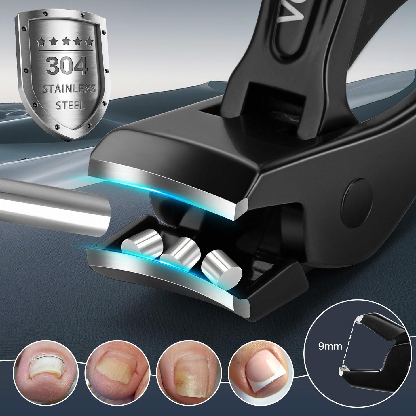 Vepkuso Toenail Clippers & Nail Clippers Set for Seniors - Heavy-Duty Long Handled Toenail Clippers for Thick Toenails, Men & Women | Hygienic Manicure Set | Gift Idea