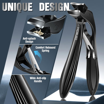 Vepkuso Toenail Clippers & Nail Clippers Set for Seniors - Heavy-Duty Long Handled Toenail Clippers for Thick Toenails, Men & Women | Hygienic Manicure Set | Gift Idea