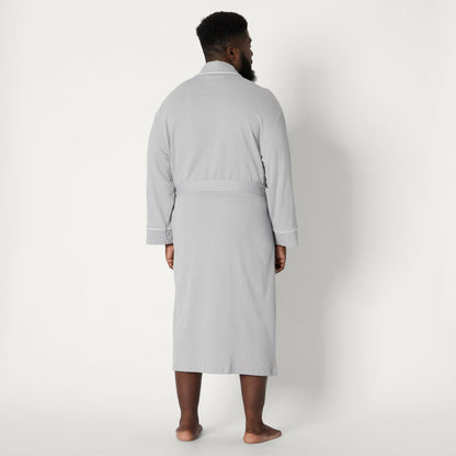Amazon Essentials Men's Lightweight Waffle Bathrobe (Available in Big & Tall), Light Grey, Medium-Large