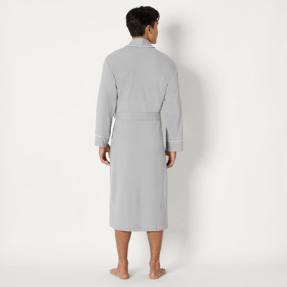 Amazon Essentials Men's Lightweight Waffle Bathrobe (Available in Big & Tall), Light Grey, Medium-Large
