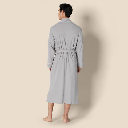 Amazon Essentials Men's Lightweight Waffle Bathrobe (Available in Big & Tall), Light Grey, Medium-Large