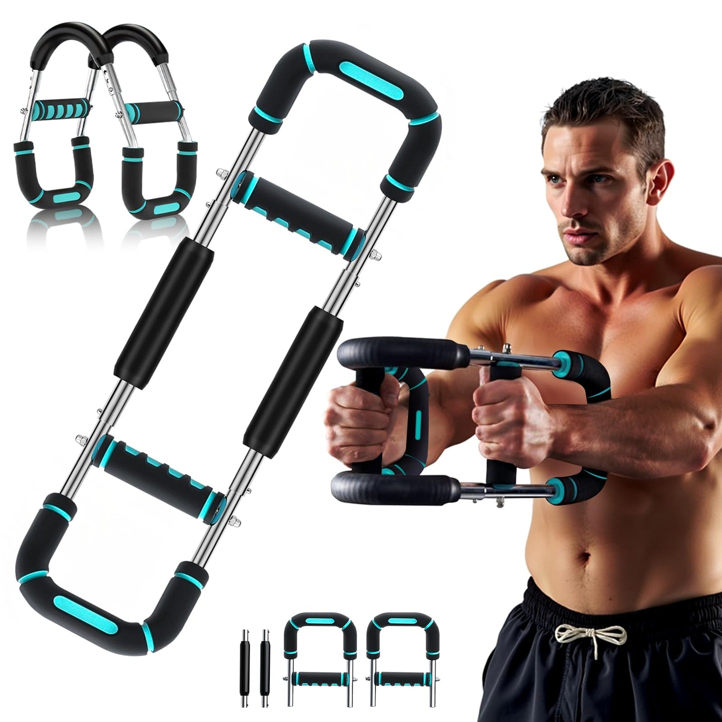 2025 Pro Twister Arm Trainer, Adjustable Power Twister Bar, Chest Shoulder Arm Workout Equipment, Portable Detachable Upper Body Fitness Machine for Home & Gym