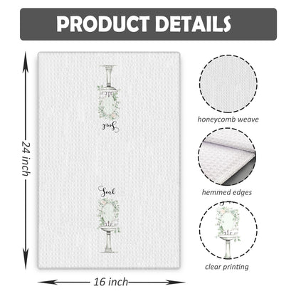 COWEB Boho Botanical Bathroom Hand Towels Set of 4, Relax Breathe Soak Unwind Decorative Hand Towels for Gym Yoga Spa Bathroom Decor, 16x24 Inches