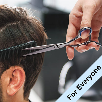 Hair Cutting Scissors, ULG Professional Hair Scissors 6.5 inch Right-Hand Razor Edge Barber Shears Salon Hair Cutting Shears Made of Japanese Stainless Steel, Hand Sharpened Blue