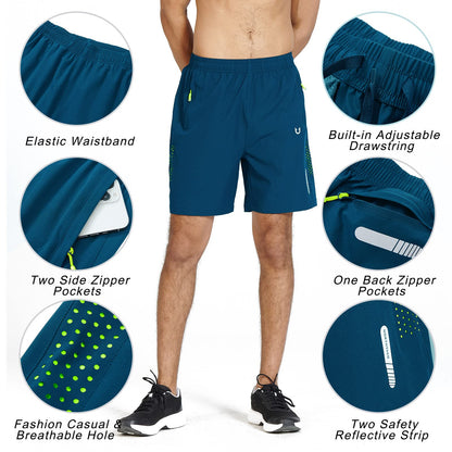 NORTHYARD Men's Athletic Running Shorts Quick Dry Workout Shorts 7"/ 5"/ 9" Lightweight Sports Gym Basketball Shorts Hiking Exercise Seablue M
