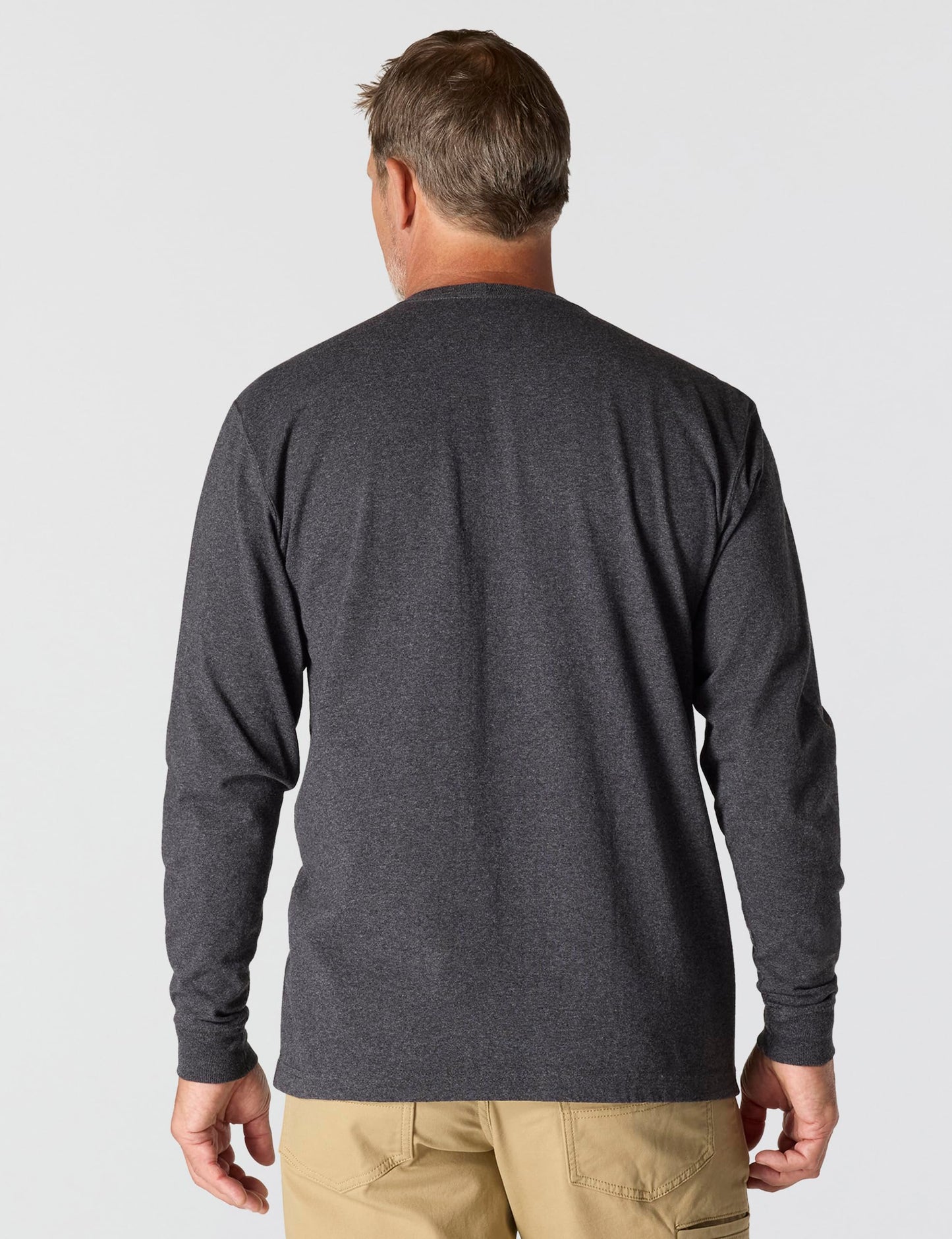 Carhartt Men's Loose Fit Heavyweight Long-Sleeve Pocket T-Shirt, Carbon Heather, REG-XL