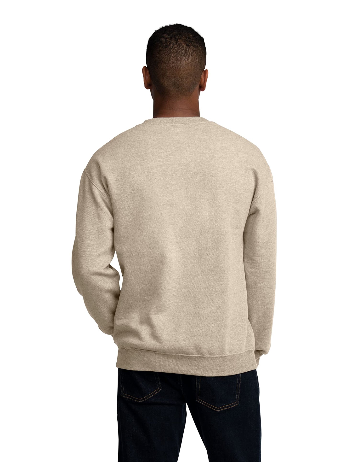 Fruit of the Loom Men's Moisture Wicking Eversoft Fleece Sweatshirt, Khaki Heather, Large