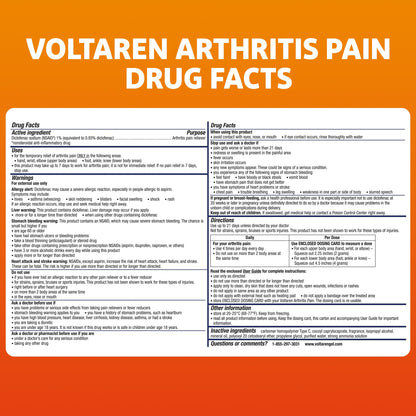 Voltaren Arthritis Pain Gel for Powerful Topical Arthritis Pain Relief with Diclofenac - NEW Easy Open Cap - 100 g x 2