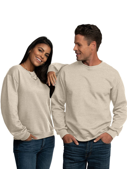 Fruit of the Loom Men's Moisture Wicking Eversoft Fleece Sweatshirt, Khaki Heather, Large